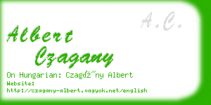 albert czagany business card